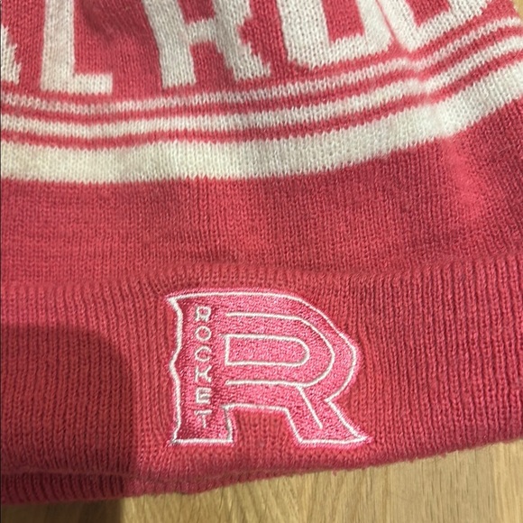 Rockets hockey Red and White Pom-Pom Beanie Hat - Picture 2 of 7